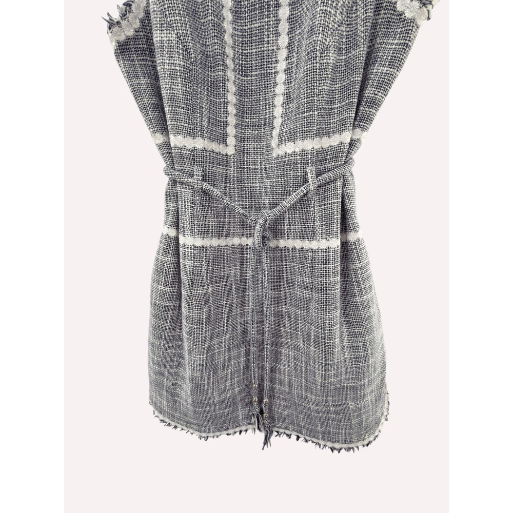 Laundry by Shelli Segal Navy White Tweed Shift Dress Club Chic Old Money Size 4 - Picture 7 of 16